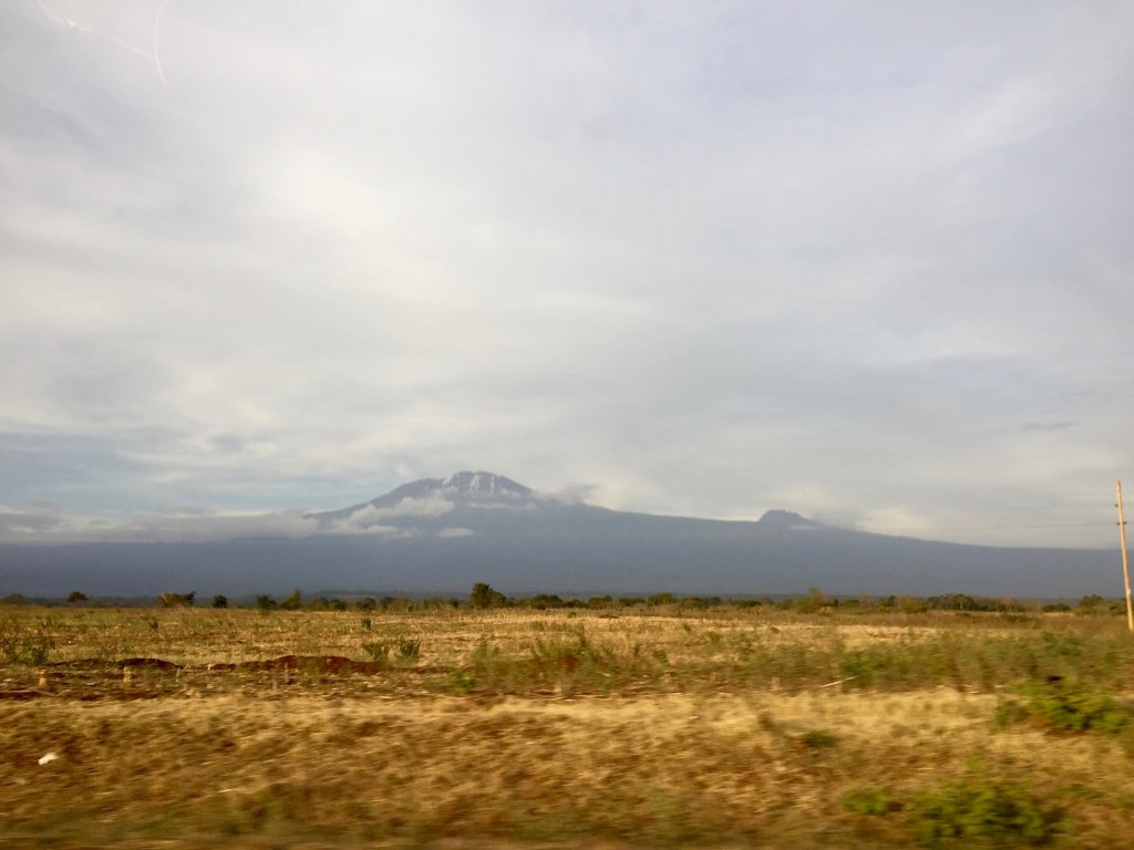 Looking back (and up) at Mount&nbsp;Kilimanjaro
