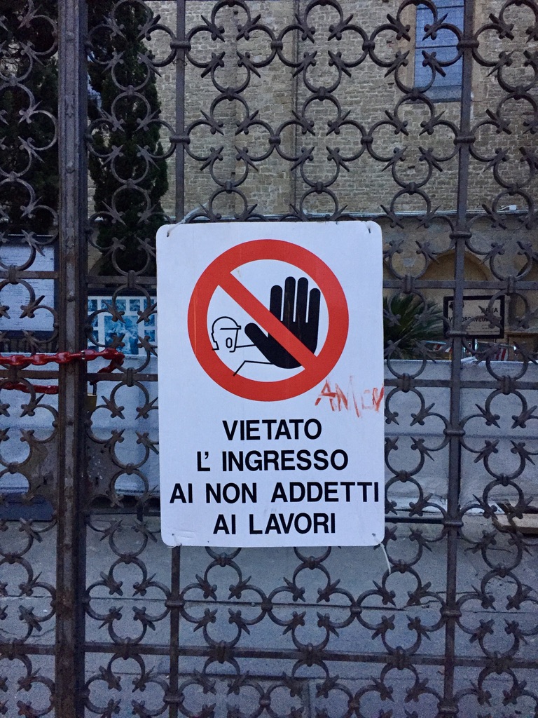 No entry! Says the angry guy in Rome.